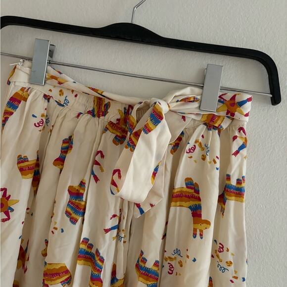 ModCloth Cream Stir Things Up Piñata Midi Skirt Small - Picture 5 of 11